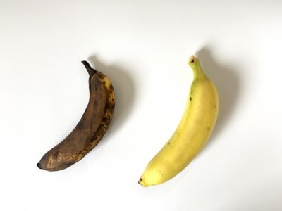 糖化したバナナと糖化していないバナナ