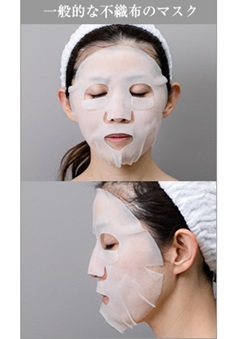 一般的な不織布マスクをつける女性