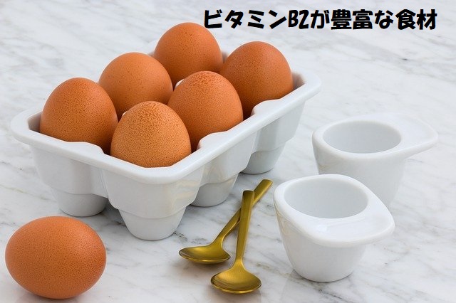 栄養素特にビタミンB2が豊富に含まれる卵